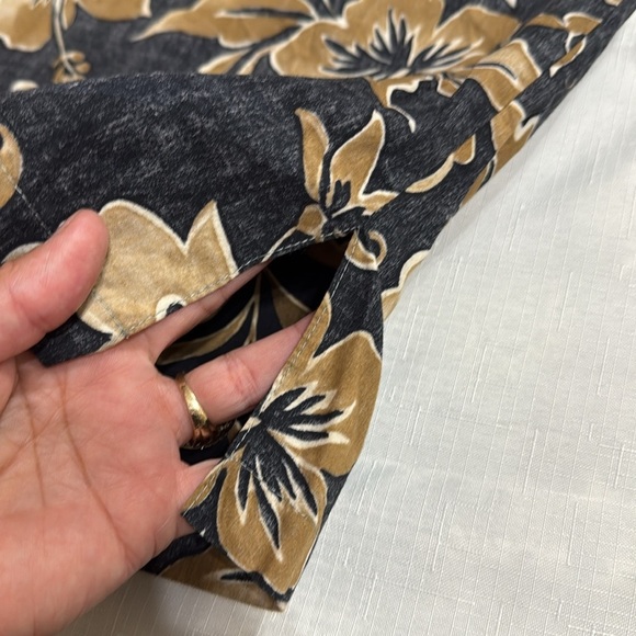 (P) Cooke Street Men's Floral Print Cotton Hawaiian Shirt, Size L, Blue/Brown - Picture 9 of 10